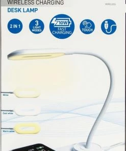 Crafts & Co. LED Bureaulamp Met Telefoonoplader - Wit -Medisana Sales 431x840