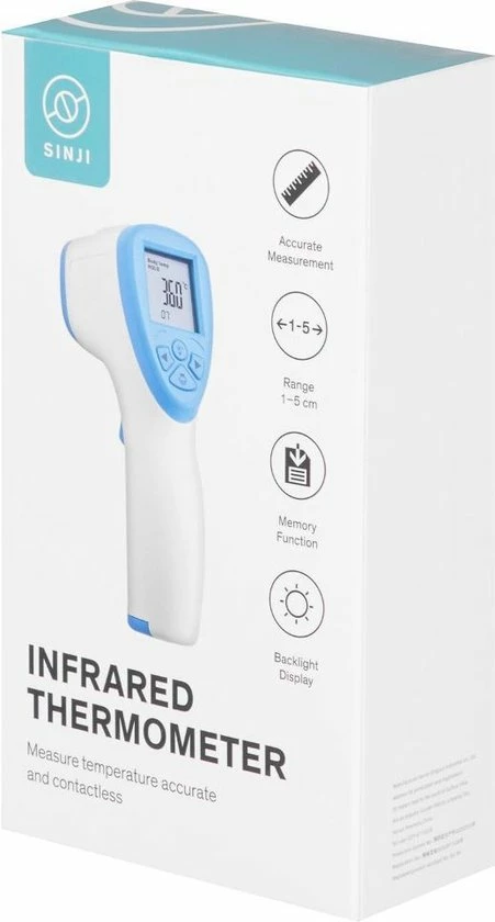 Sinji Infrarood Thermometer ? Contactloos - LCD Display - Laser ? Voorhoofd - Koorts 7 Sinji Infrarood Thermometer ? Contactloos - LCD Display - Laser ? Voorhoofd - Koorts - Afbeelding 5