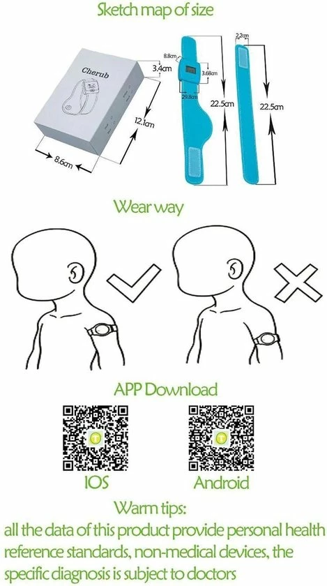 DrPhone AT1 – Armband Thermometer – Bluetooth – NTC Functie – Monitoring Functie – Alarm Functie – Mobiele App – Roze 8 DrPhone AT1 – Armband Thermometer – Bluetooth – NTC Functie – Monitoring Functie – Alarm Functie – Mobiele App – Roze - Afbeelding 6