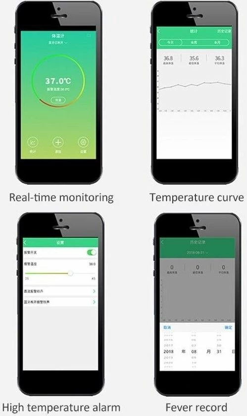 DrPhone AT1 – Armband Thermometer – Bluetooth – NTC Functie – Monitoring Functie – Alarm Functie – Mobiele App – Roze 10 DrPhone AT1 – Armband Thermometer – Bluetooth – NTC Functie – Monitoring Functie – Alarm Functie – Mobiele App – Roze - Afbeelding 8