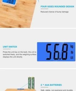 Merkloos Personenweegschaal - Bamboo Natural - Personenweegschaal - Step-on Technologie - Trendy Bamboe -Medisana Sales 508x840