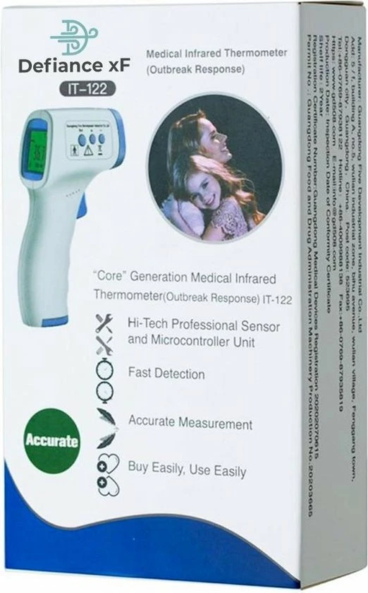 Defiance XF Defiance?? XF Infrarood Thermometer COVID-19 / Thermometer Koorts 5 Defiance XF Defiance?? XF Infrarood Thermometer COVID-19 / Thermometer Koorts - Afbeelding 3