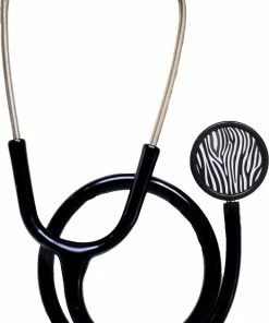 Merkloos Stethoscoop Medisch Classic - Zwart - Zebra Membraan - Dual - Professionele Kwaliteit Voor Medisch Specialist