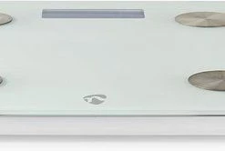 Nedis SmartLife Personenweegschaal | Wi-Fi | BMR / Botten / Gewicht / Spieren / Vet / Water | 8 Geheugenplaatsen | Piekbelasting: 180 Kg | Android™ / IOS | Glas | Wit -Medisana Sales 550x166