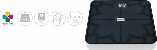 Medisana BS 450 Connect - Lichaamsanalyseweegschaal - Zwart 8 Medisana BS 450 Connect - Lichaamsanalyseweegschaal - Zwart - Afbeelding 6