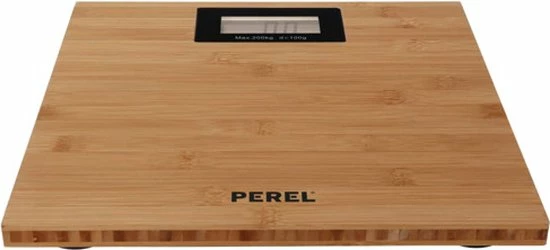Perel Personenweegschaal Digitaal 200 Kg Bruin 5 Perel Personenweegschaal Digitaal 200 Kg Bruin - Afbeelding 3