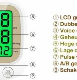 Cofoe Bloeddrukmeter - Bloeddrukmeter Bovenarm - Digitale Hartslagmeter Met Engelse Stemfunctie - 3 Kleur Lcd Monitor - Dubbele Voedingsmethoden - 4 AA-Batterijn (NIET INBEGREPEN) - Normaal Armband 23-33cm - Wit 27 Cofoe Bloeddrukmeter - Bloeddrukmeter Bovenarm - Digitale Hartslagmeter Met Engelse Stemfunctie - 3 Kleur Lcd Monitor - Dubbele Voedingsmethoden - 4 AA-Batterijn (NIET INBEGREPEN) - Normaal Armband 23-33cm - Wit -Medisana Sales 550x258