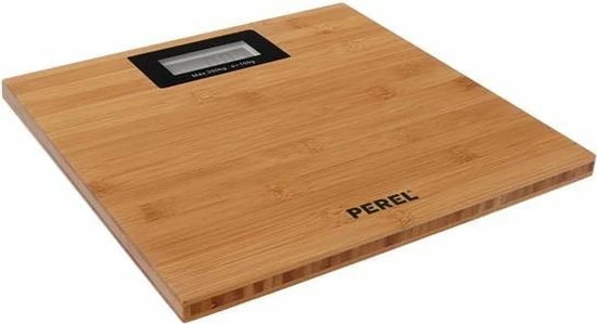 Perel Personenweegschaal Digitaal 200 Kg Bruin 4 Perel Personenweegschaal Digitaal 200 Kg Bruin - Afbeelding 2