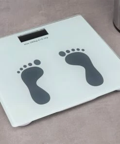 Merkloos Digitale Personenweegschaal Van Glas Met Voetenprint - Personenweegschalen/badkamerweegschalen -Medisana Sales 550x407 6