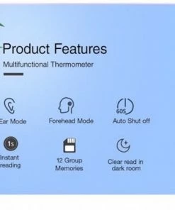LaNicole-?-Infrarood-oor-voorhoofd-thermometer-Paars-Lichaamsthermometer-Kind-baby-volwassen-koorts -Medisana Sales 550x429 3