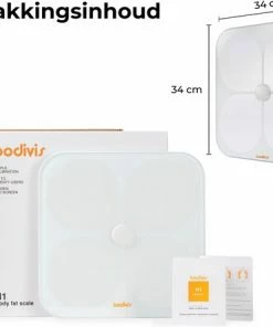 Bodivis VL H1 - Digitale Personenweegschaal - Met Lichaamsanalyse - Met App - Wit -Medisana Sales 550x443 1