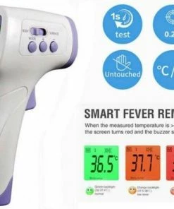 Hurconn Contactloze Infrarood Temperatuur Meter| Thermometer| Koortsmeter | Non Contact Voorhoofd Meter| Temperatuurmeter Voor Koorts Met LCD Display | Voor Kinderen | Volwassenen| Digitaal | Digitale IR Thermometers -Medisana Sales 550x446 7