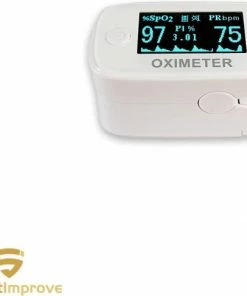 SmartImprove - Pulsoximeter - Vingeroximeter - Metingen - Zuurstofsaturatie - Polsfrequentie - Perfusie-index - Gemakkelijk - Af Te Lezen OLED - Display - Voor Volwassenen - En - Kinderen