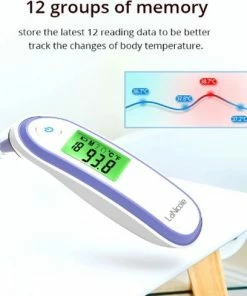 LaNicole-?-Infrarood-oor-voorhoofd-thermometer-Paars-Lichaamsthermometer-Kind-baby-volwassen-koorts -Medisana Sales 550x489 3