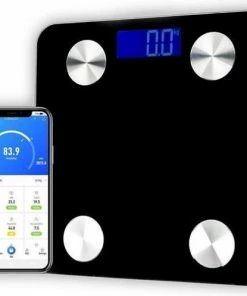 Swiss Homess Swiss Homes? | Slimme Weegschaal Met Gratis App | Digitale Bluetooth Personenweegschaal Met Lichaamsanalyse| Tot 180Kg| BMI, Vetpercentage, Spiermassa, Visceraal Vet Etc. | Zwart -Medisana Sales 550x497 4