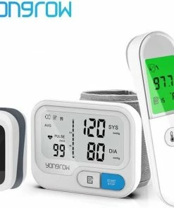 Medische Digitale Bloeddrukmeter Bloeddrukmeter Vinger Pulsoxymeter Body Thermometer Pistool | FaQood