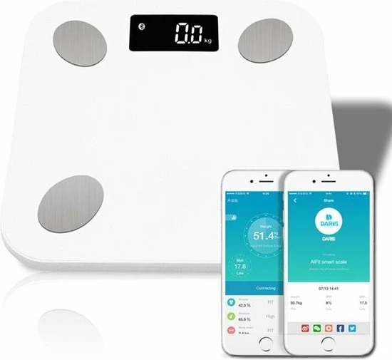 Supremium Smart Weegschaal L Bluetooth L BMI L Sport/Dieet L Antislip L ABS L Wit 4 Supremium Smart Weegschaal L Bluetooth L BMI L Sport/Dieet L Antislip L ABS L Wit - Afbeelding 2