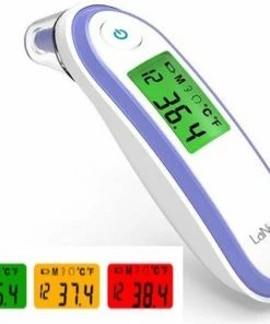 LaNicole-?-Infrarood-oor-voorhoofd-thermometer-Paars-Lichaamsthermometer-Kind-baby-volwassen-koorts -Medisana Sales 550x505 6