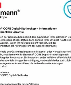 3M Littmann CORE Digitale Stethoscoop (EU), Borststuk, Slang, Slangaansluiting En Oorbeugel In Zwart, 69 Cm, 8490 -Medisana Sales 550x507 2