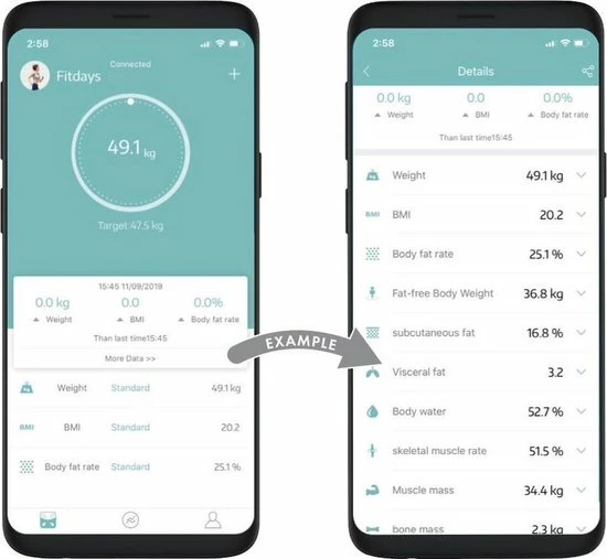 Merkloos Extremetools Slimme Weegschaal Met Lichaamsanalyse - Personenweegschaal Nederlandse App – Digitale Personenweegschaal Met 11 Meetfuncties – Anti-slip 8 Merkloos Extremetools Slimme Weegschaal Met Lichaamsanalyse - Personenweegschaal Nederlandse App – Digitale Personenweegschaal Met 11 Meetfuncties – Anti-slip - Afbeelding 6