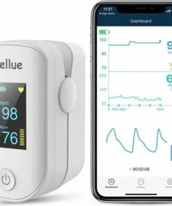 ICare Wellue Saturatiemeter Met Bluetooth & VIHEALTH-app - Hartslagmeter - Oximeter - Zuurstofmeter - Saturatiemeters - Zuurstofmeter Vinger - Pulse Oximeter