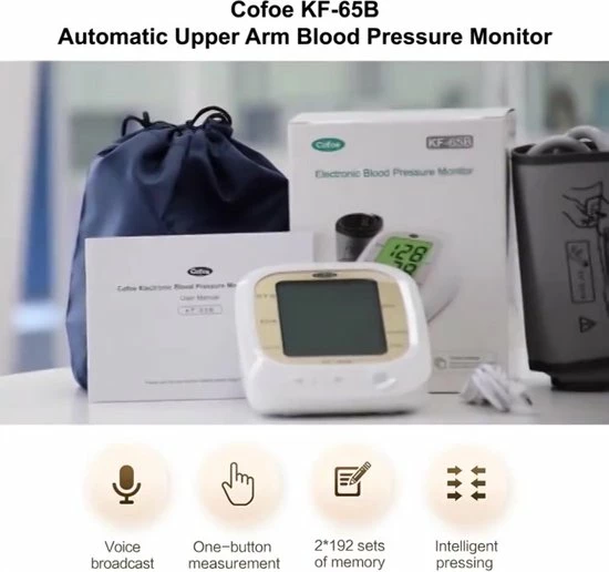 Cofoe Bloeddrukmeter - Bloeddrukmeter Bovenarm - Digitale Hartslagmeter Met Engelse Stemfunctie - 3 Kleur Lcd Monitor - Dubbele Voedingsmethoden - 4 AA-Batterijn (NIET INBEGREPEN) - Normaal Armband 23-33cm - Wit 4 Cofoe Bloeddrukmeter - Bloeddrukmeter Bovenarm - Digitale Hartslagmeter Met Engelse Stemfunctie - 3 Kleur Lcd Monitor - Dubbele Voedingsmethoden - 4 AA-Batterijn (NIET INBEGREPEN) - Normaal Armband 23-33cm - Wit - Afbeelding 2