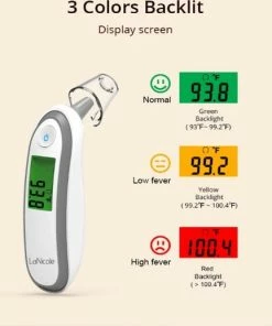 LaNicole-?-Infrarood-oor-voorhoofd-thermometer-Paars-Lichaamsthermometer-Kind-baby-volwassen-koorts -Medisana Sales 550x518 8