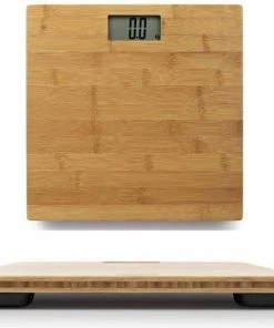 Merkloos Personenweegschaal - Bamboo Natural - Personenweegschaal - Step-on Technologie - Trendy Bamboe -Medisana Sales 550x520 1