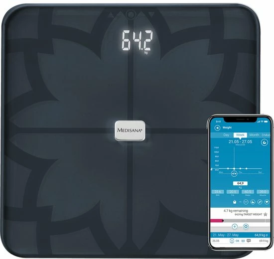 Medisana BS 450 Connect - Lichaamsanalyseweegschaal - Zwart 16 Medisana BS 450 Connect - Lichaamsanalyseweegschaal - Zwart - Afbeelding 14