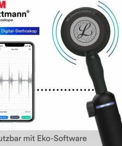 3M Littmann CORE Digitale Stethoscoop (EU), Borststuk, Slang, Slangaansluiting En Oorbeugel In Zwart, 69 Cm, 8490 -Medisana Sales 550x524 4