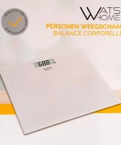 Wats Home Personen Weegschaal Deluxe - Ultra Dun Design Met Getemperd Glas