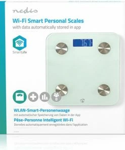Nedis SmartLife Personenweegschaal | Wi-Fi | BMR / Botten / Gewicht / Spieren / Vet / Water | 8 Geheugenplaatsen | Piekbelasting: 180 Kg | Android™ / IOS | Glas | Wit -Medisana Sales 550x529 9