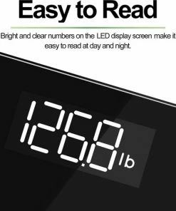 RENPHO Digitale Badkamerweegschaal Weegschaal Met Hoge Precisie Voor Het Lichaam Met Groot LED-Display, Step-On-Technologie, Capaciteit 180kg / 400lb, Zwart -Medisana Sales 550x530 7
