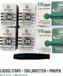 Diatesse Xper 200 Glucose Strips + 200 Lancetten 30G + Prikpen | Voordeelbundel!
