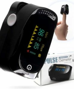 Lifell Medische Saturatiemeter - Hartslag Meter & Zuurstofmeter - Oximeter - NL Handleiding + Batt - Zwart -Medisana Sales 550x531