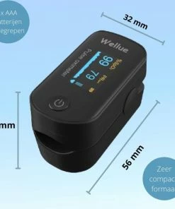 Wellue Saturatiemeter Met Hartslagmeter En ViHealth App - Pulse Oximeter - CE Keurmerk - Zuurstofmeter Vinger Met Draagkoord En Batterijen- Zwart -Medisana Sales 550x532 2