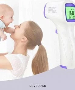 REVELOAD Thermometer - Thermometer Lichaam - Thermometer Voorhoofd - Koortsthermometer Voor Volwassenen - Baby Thermometer - Koortsthermometer - Thermometer Koorts- Thermometer Binnen - Voorhoofd Thermometer - Infrarood Thermometer - 1 Seconde Meten