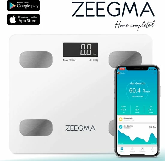 Zeegma Gewit - SMART Personenweegschaal - 15 Parameters - 200kg - LCD - APP 3 Zeegma Gewit - SMART Personenweegschaal - 15 Parameters - 200kg - LCD - APP