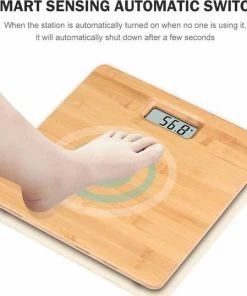 Merkloos Personenweegschaal - Bamboo Natural - Personenweegschaal - Step-on Technologie - Trendy Bamboe -Medisana Sales 550x538 3