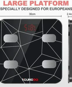 Elektronische Weegschaal Smart Body Fat Weegschalen USB Oplaadbaar, Bluetooth Weegschaal Hoge Precisie Weegschaal Met Smartphone App, Lichaamssamenstelling Monitor Voor Lichaamsvet, BMI, Lichaamsgewicht, Spiermassa- Zwart -Medisana Sales 550x539 19