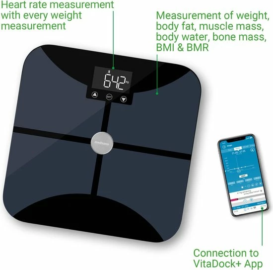 Medisana BS 652 Connect - Lichaamsanalyse - Personenweegschaal - Zwart 7 Medisana BS 652 Connect - Lichaamsanalyse - Personenweegschaal - Zwart - Afbeelding 5
