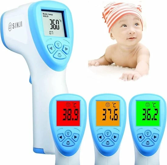 Sinji Infrarood Thermometer ? Contactloos - LCD Display - Laser ? Voorhoofd - Koorts 5 Sinji Infrarood Thermometer ? Contactloos - LCD Display - Laser ? Voorhoofd - Koorts - Afbeelding 3