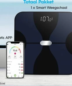 Merkloos Weegschaal ? Smart Personenweegschaal ? Slimme Weegschaal Met App ? BMI ? Vetpercentage - Multifunctioneel - Zwart -Medisana Sales 550x544 7