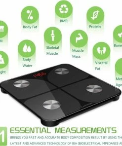 Merkloos Digitale Weegschaal - Badkamerweegschaal - Body Composition Analyzer Monitor - Hoge Precisie Meten Voor BMI, Visceraal Vet, Spier, Lichaamsleeftijd Enz. - Smart APP Voor Fitnesstracking -Medisana Sales 550x544 9