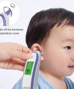 LaNicole-?-Infrarood-oor-voorhoofd-thermometer-Paars-Lichaamsthermometer-Kind-baby-volwassen-koorts -Medisana Sales 550x547 10