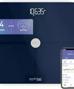 TEFAL BM9661S1 Goodvibes Health Verbonden Weegschaal, 14 Lichaamsindicatoren, Capaciteit 180 Kg, Graduatie 50 G, Verbonden Toepassing