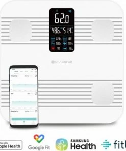 Silvergear Premium Slimme Weegschaal Met Hartslagmeter ? 17x Lichaamsanalyse Metingen - Gratis App - Wit -Medisana Sales 550x549