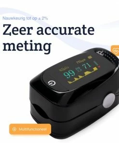 Lifell Medische Saturatiemeter - Hartslag Meter & Zuurstofmeter - Oximeter - NL Handleiding + Batt - Zwart -Medisana Sales 550x550 135