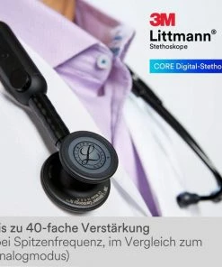 3M Littmann CORE Digitale Stethoscoop (EU), Borststuk, Slang, Slangaansluiting En Oorbeugel In Zwart, 69 Cm, 8490 -Medisana Sales 550x550 146