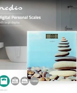 Nedis Personenweegschaal | Digitaal | Stenen | Gehard Glas | Maximaal Weegvermogen: 150 Kg -Medisana Sales 550x550 165
